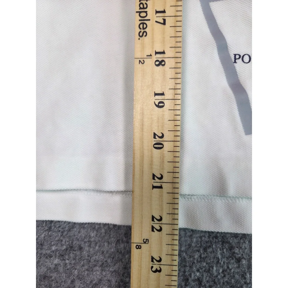 Polo Ralph Lauren Polo Shirt Mens Small White Polo Bear Tennis NYC Classic Fit